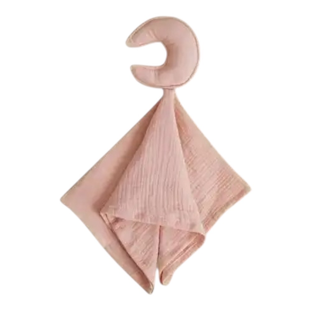 Peach‎ Muslin Baby Lovey Security Blanket Boho Nursery Crescent Moon 13x15